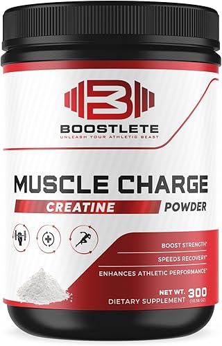 MuscleCharge - Monohidrato de creatina en polvo de alta calidad, apoya el crecimiento muscular, la fuerza, el rendimiento y la energía, probada en