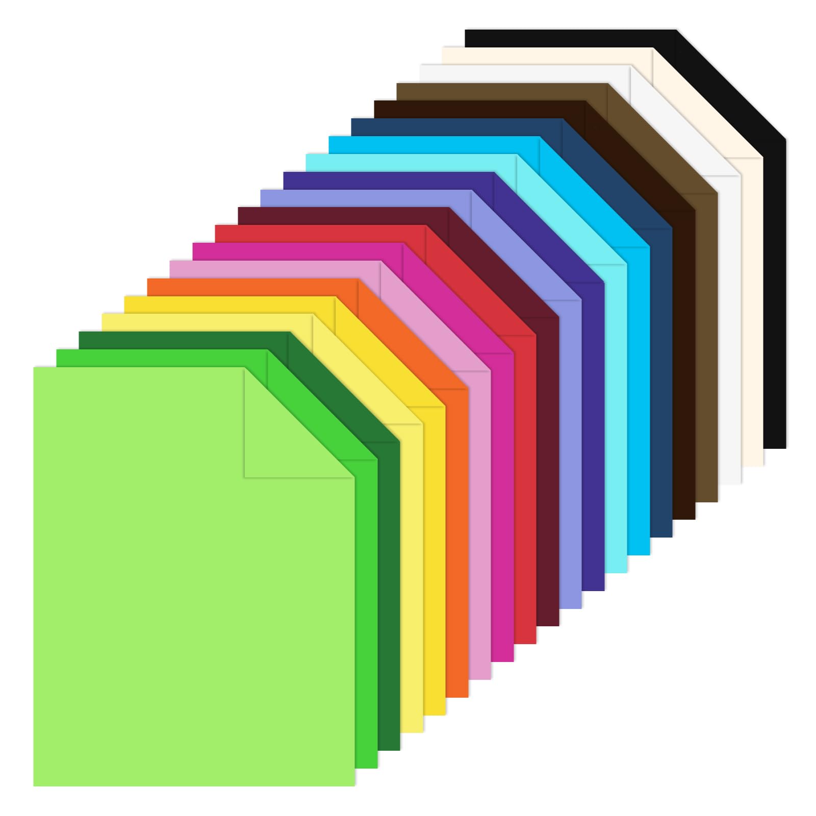 80 fogli di cartoncino colorato - formato A4 40 colori carta Scrapbook 180gsm/65lb colori assortiti carta da costruzione per progetti fai da te Scrapbooking Supplies PAP18MX2