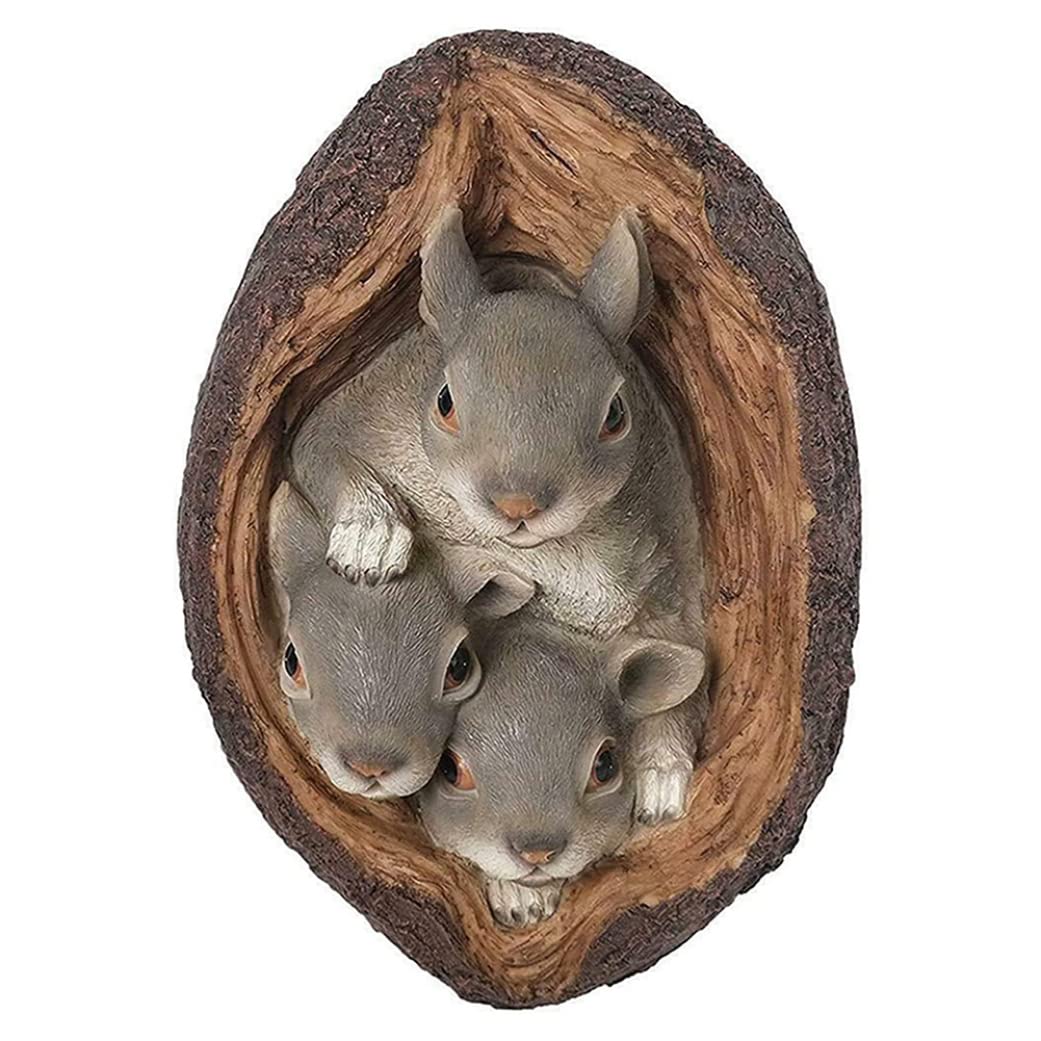 Xdyyjrasa Squirrel Statue - Polyresin Tree Hugger Sculpture, Garden Yard Art Decoration Crafts