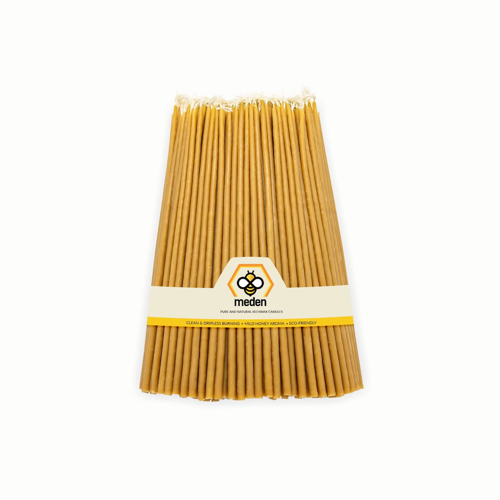 Meden Yellow,Orange 100% Pure Beeswax Church Candles (10 Candles - 50G)