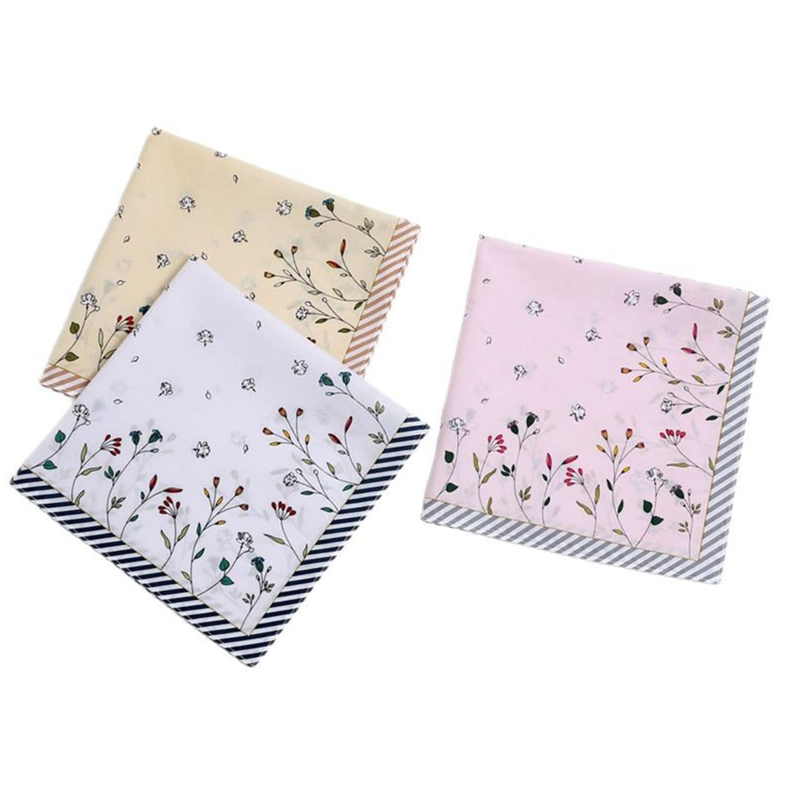 HDOYTXXM 1PC Cotton Women Handkerchief Hanky Kerchiefs Square Printing Flowers Hankies Elegant Hanky