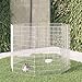 vidaXL 8 Panel Galvanized Iron Rabbit Enclosure | Adjustable Outdoor Playpen, Durable & Compact Design, Secure Space for Small Animals, Easy to Assemble
