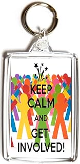 Keep Calm and Get Involved! - Double Sided Large Keyring