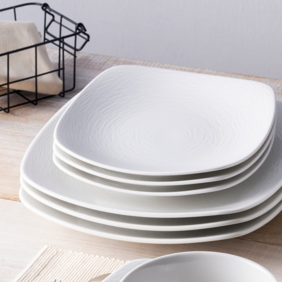 Amazon.com | Noritake Colorscapes White-on-White Swirl 16-Piece