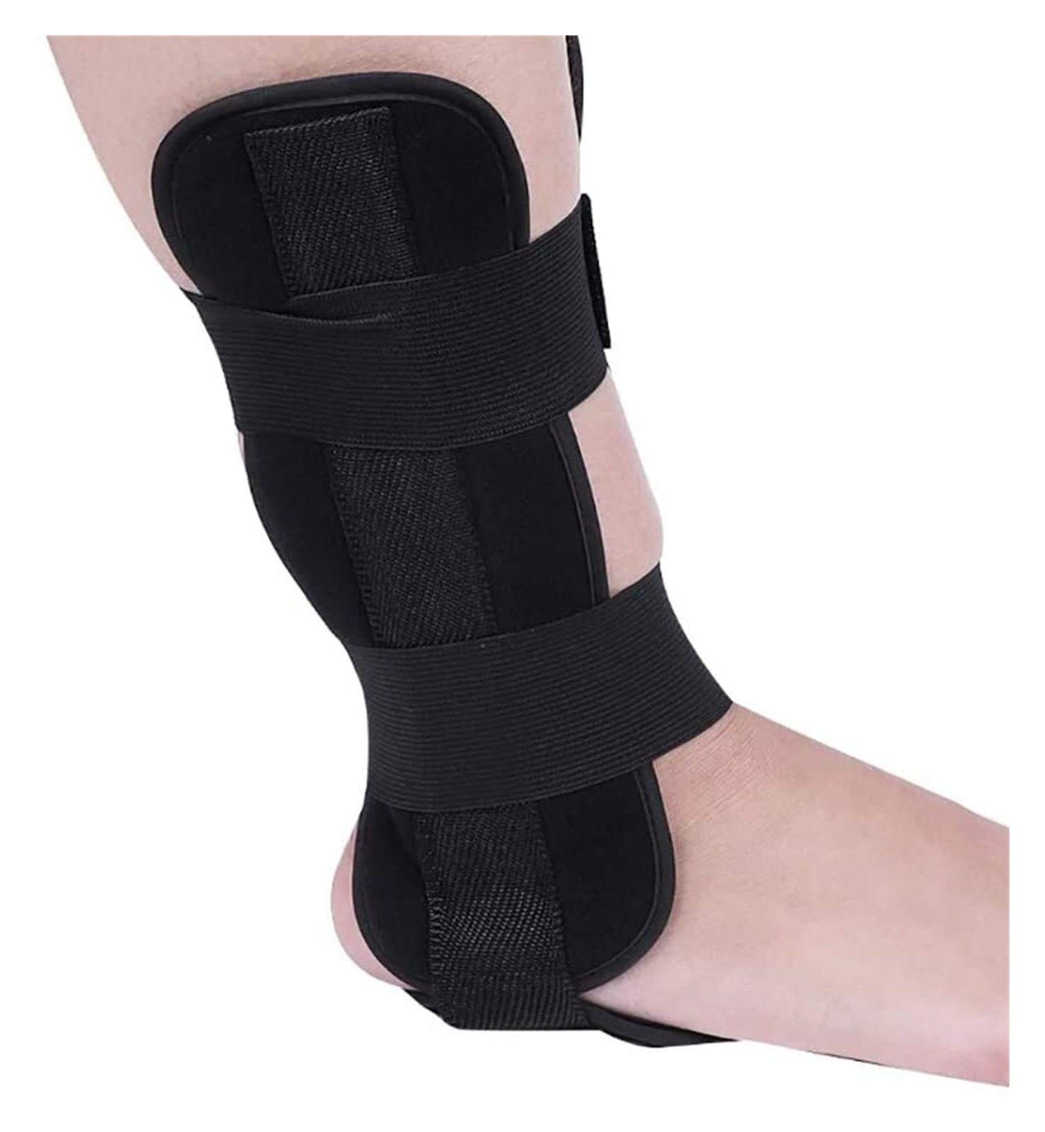 Órtesis ajustable para pie caído, vendaje para tobillo, alivio del dolor de fascitis plantar, varillas estabilizadoras, férula nocturna ortopédica para el tratamiento de la fascitis plantar (Negro L