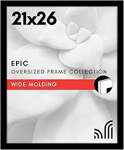 Americanflat 21x26 Picture Frame with Polished Plexiglass - Black Picture Frame - Wide Photo Frames Made of Engineered Wood for Vertical or Horizontal Wall Display - Epic Collection - Black