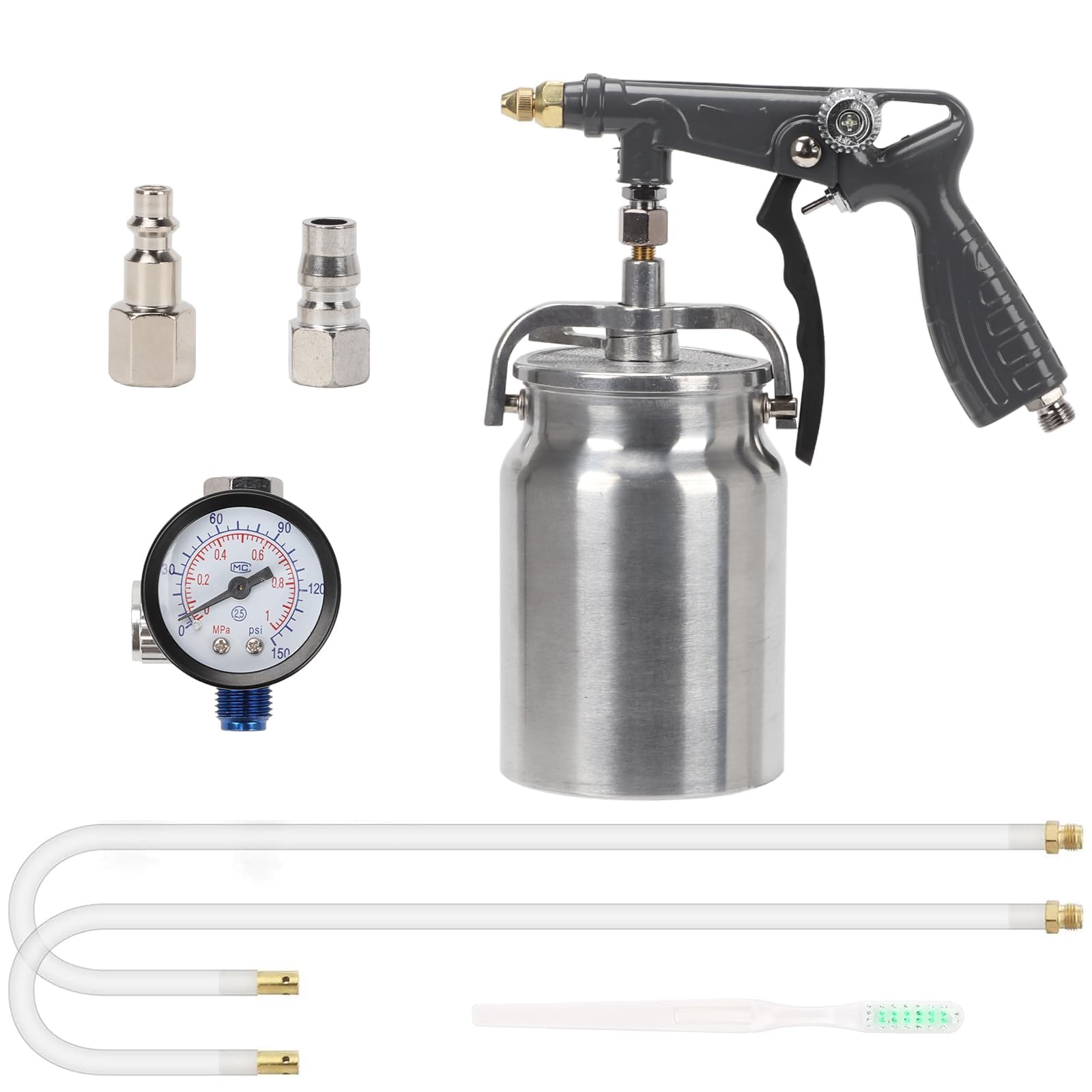 Unterbodenschutzpistolen-Set, Fahrzeug-Unterbodenschutzpistole, Auto-Rostschutz-Unterbodenschutz, mit Saugnapf, gerader Sprühschlauch, für LKW-Chassis-Liner-Beschichtungen, Gummi-Unterbodenschutz