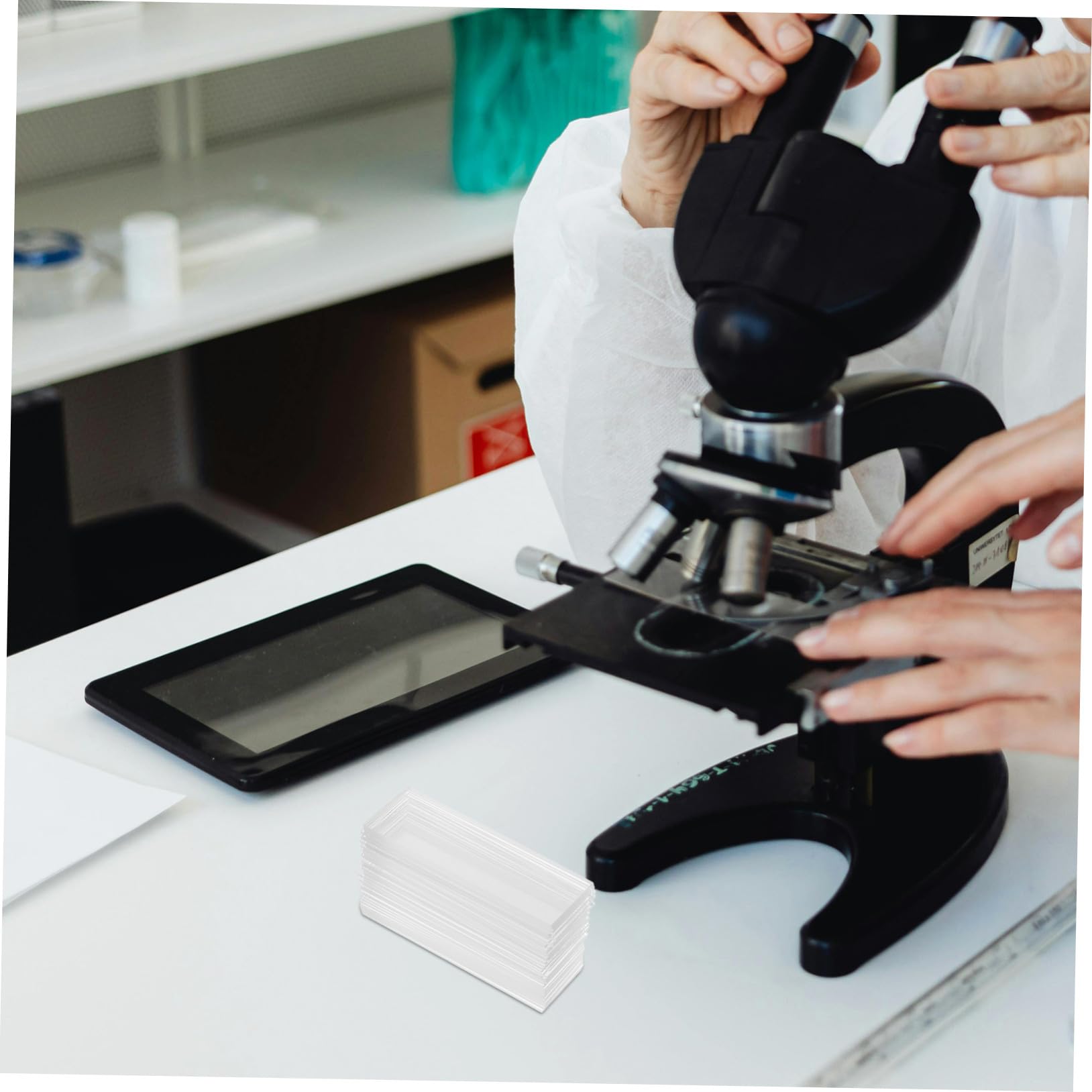 Beaupretty 200piezas Portaobjetos de Vidrio Prelimpiados para Laboratorios de Ciencias y Aula Cubreobjetos Transparentes para Biología y Educación Básica