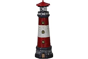 NEW 2022 Stunning Lighthouse Solar Statue with 8Pcs Color Changing LED Solar Lights
