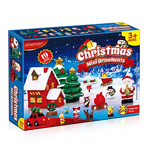 image for Unomor 19PCS Christmas Miniature Figurines Kit with Santa Claus, Snowm