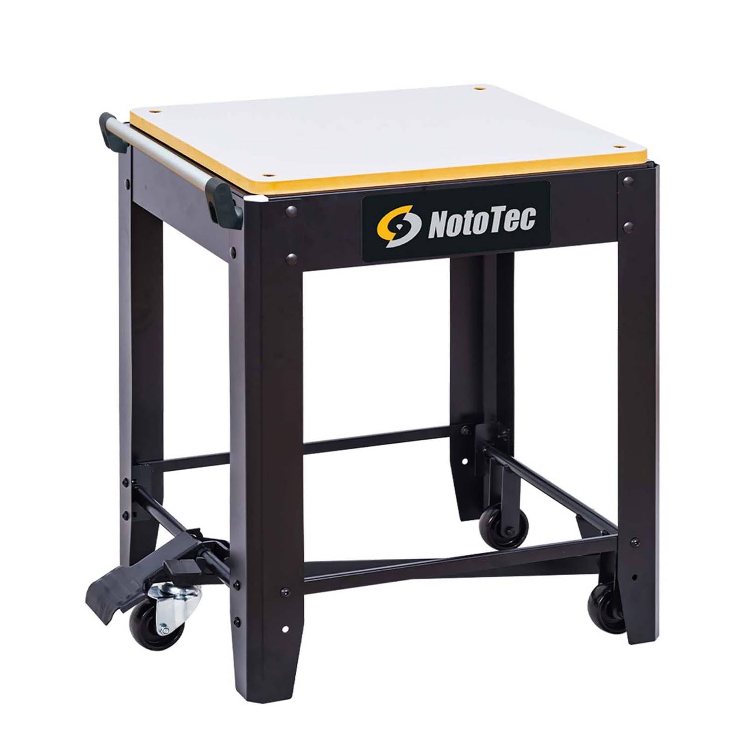 NotoTec Rolling Planer Stand / Planer Cart with Pedal-Activated Wheels & Locking Base, Heavy-Duty Steel Work Stand, 380 lb Capacity, Mobile Stand for