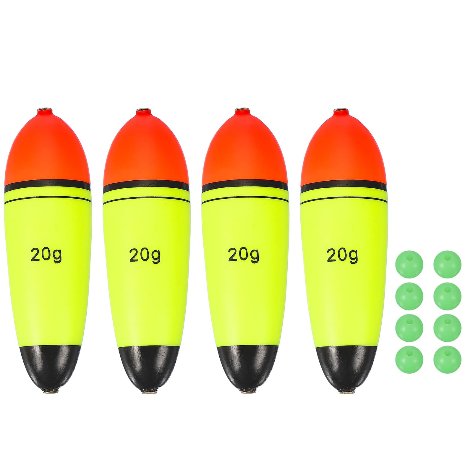 YELARXI Fishing Slip Bobbers, EVA Foam Bobbers Slip Floats with Fish Beads, 0.7 Oz Floatage Fit for Perch Carp Bass Fishing Corks Saltwater Freshwater (4 Pack, Red/Yellow) — image 1