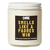Smells Like a Padres Win Candle - Funny Birthday Gift for Him - Baseball Themed Gift for Dad or Boyfriend (Bourbon Vanilla)
