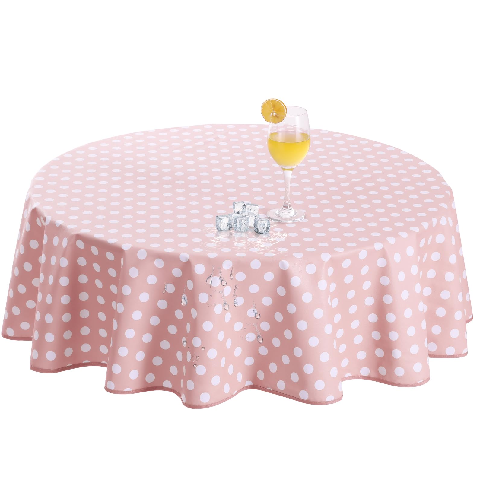 Romanstile Wachstuchtischdecke rund Polka Dot und Karomuster