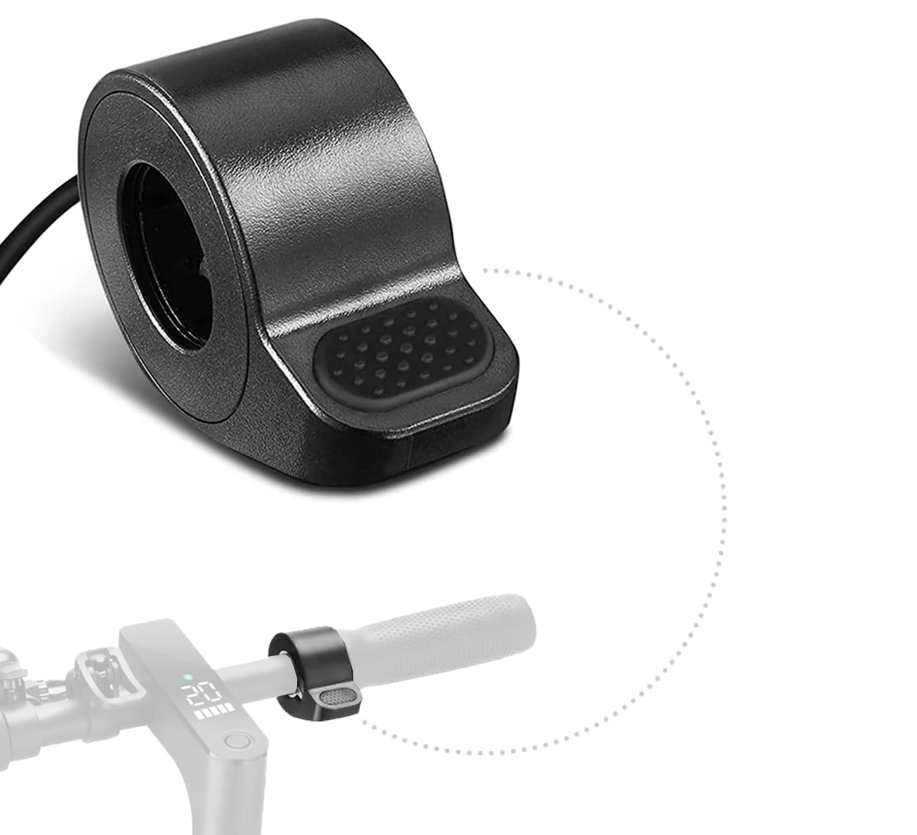Power Fix Throttle/Accelerator for iScooter Electric Scooter - E9D/E9 Pro/E9T/i9/i9Pro/i9Plus - Black - Thumb Throttle - Sturdy & Durable ABS+PC Material