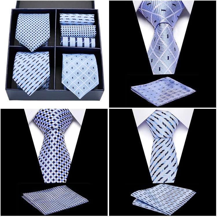 Set de corbatas y pañuelos de seda para boda miniatura 3
