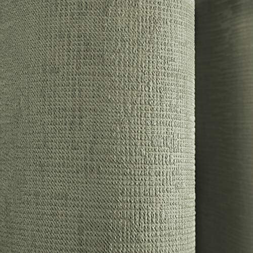 Fusion - Strata - Blockout Pair of Eyelet Curtains - 66" Width x 72" Drop (168 x 183cm) in Green