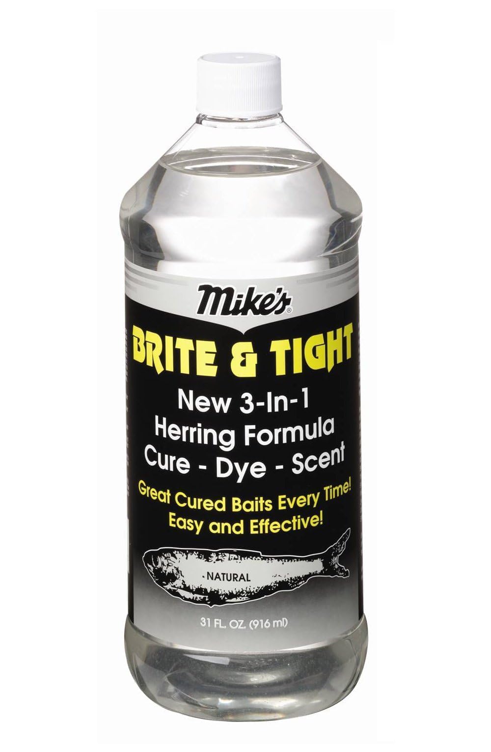 Atlas Mike's Brite N Tight Herring Natural Scent and Dye Gel for Fishing Bait to Attract Fish, 2-Ounce, Clear