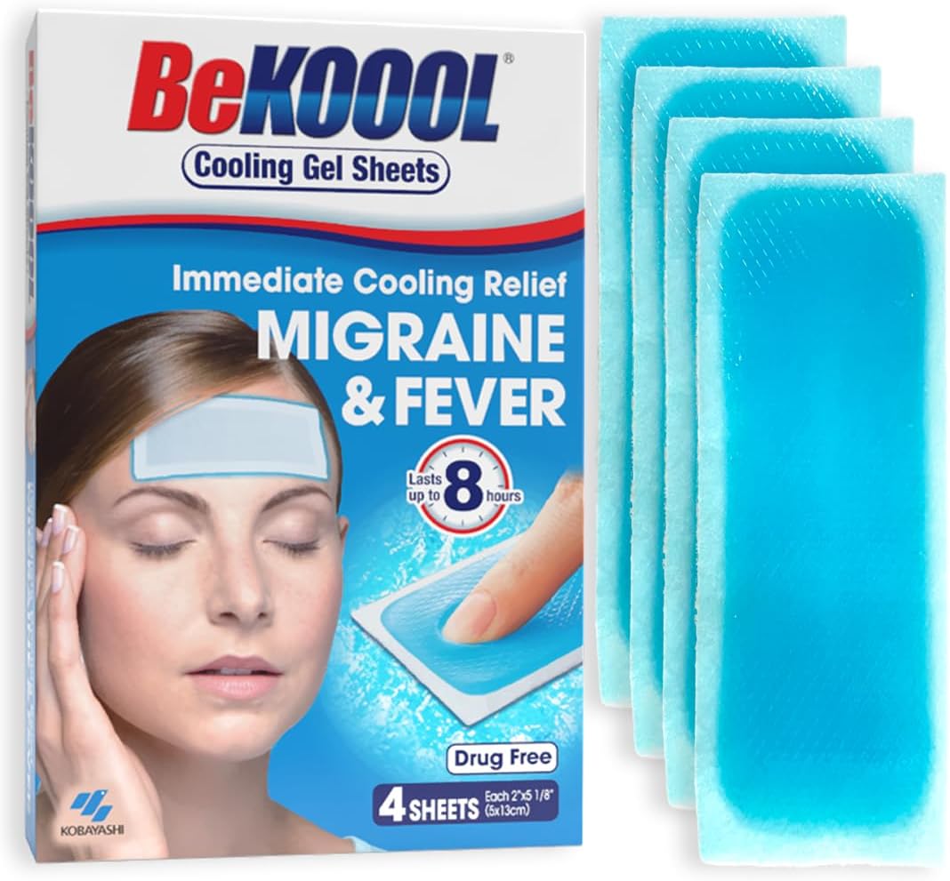 BeKoool Cooling Relief For Migraine Soft Gel Sheets 4 Each