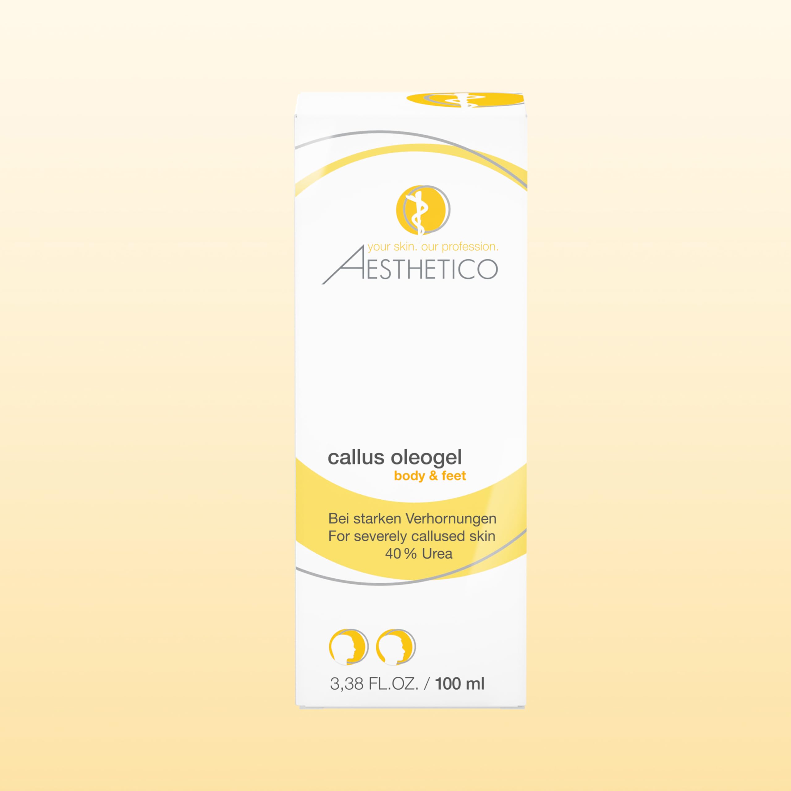 AESTHETICO callus oleogel 100 ml - Intensivpflege gegen starke Verhornungen mit 40% Urea für raue, rissige Haut, regenerierend & feuchtigkeitsbindend, ideal für Hände & Füße und bei Psoriasis