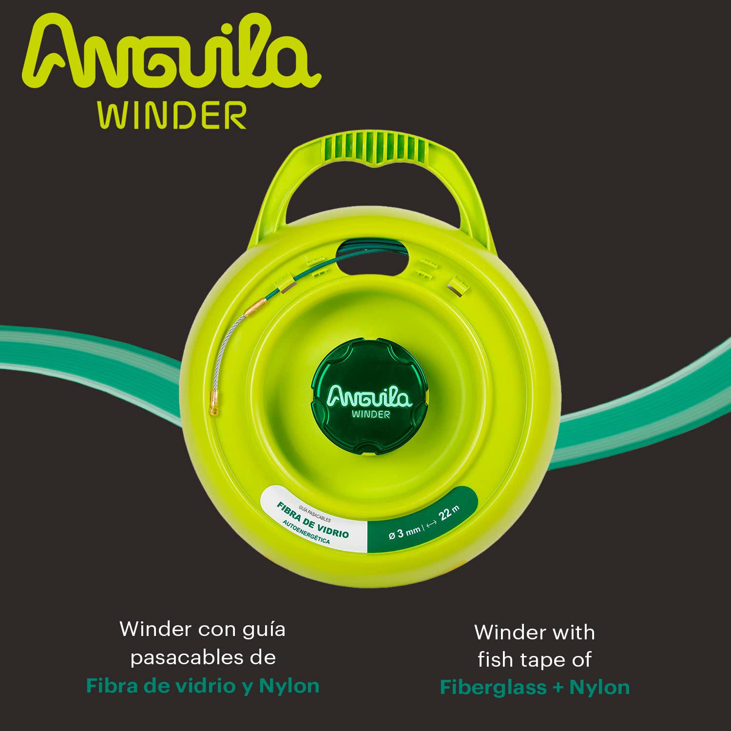 Anguila Max Enrollador Winder con Guía Poliéster Mono T. Mixtos ⌀3mm 32m