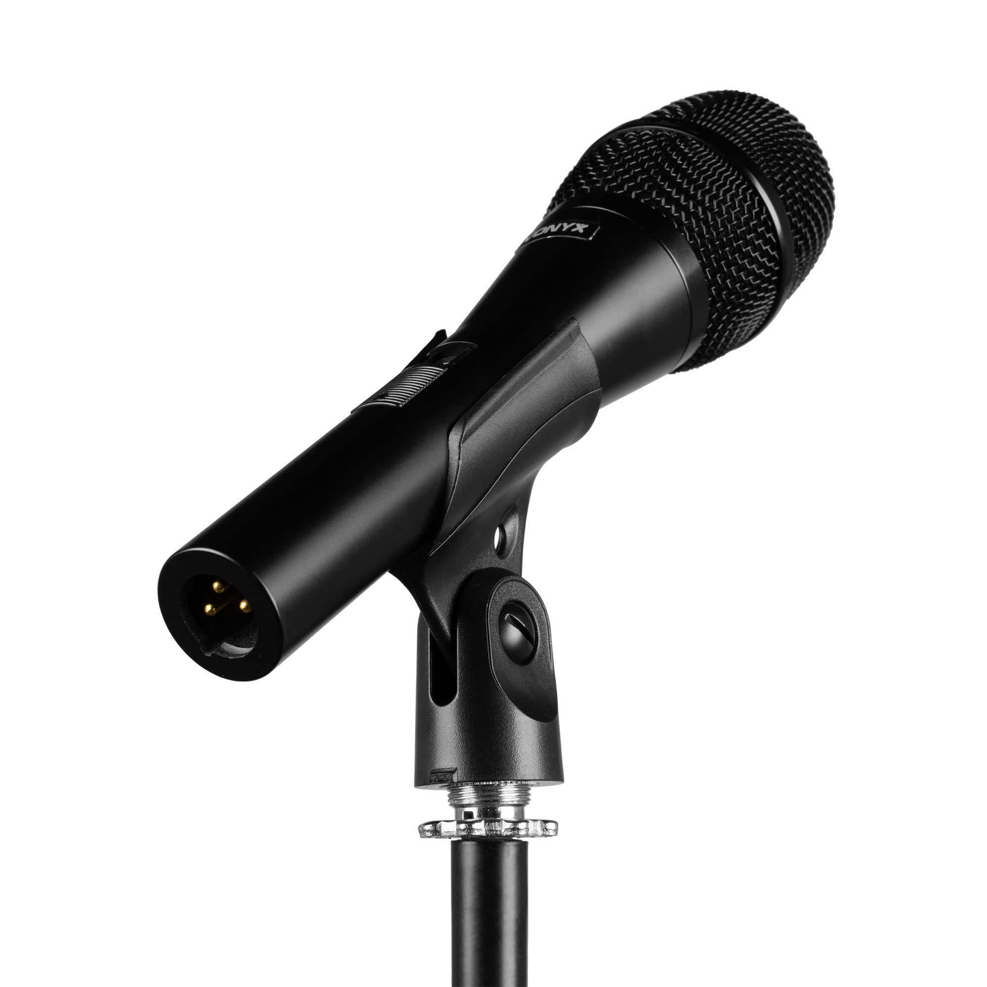 Vonyx VDM09 Kondensator Mikrofon zum Singen, für Podcast & Instrumente – XLR Mikrofon mit 5 Meter Kabel & Case – Professionelles Studio Microphone mit Popschutz, Phantom 12–48 V - Schwarz