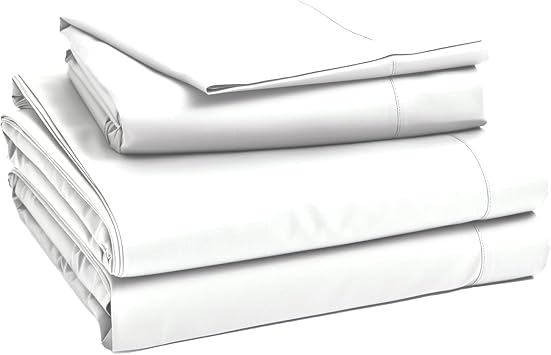 Birch & Moon 100% Certified Egyptian Cotton Sheets King Size Sheets Set 4PC - 1200TC Egyptian Cotton Bed Sheets, 18" deep Pocket King Sheet Set Fits up to 18' Mattress (Bright White, King)