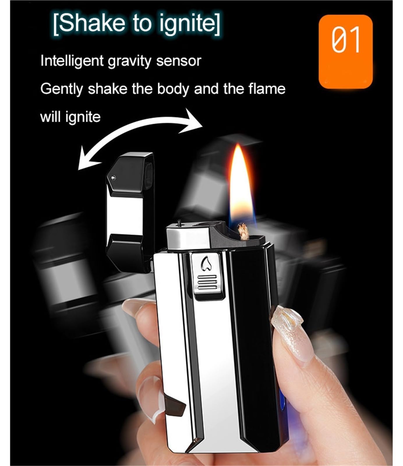 Encendedor de doble llama: butano y queroseno recargable, llama de chorro/suave, tanque de combustible visible, diseño de metal duradero, perfecto para el uso diario