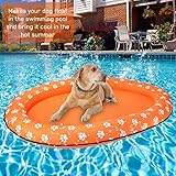 【Fácil de usar】 Simplemente conéctelo a su bomba de aire, infle hasta aproximadamente el 95%, luego las balsas para perros para el lago flotarán en el agua. Es plegable después de desinflar, conveniente para sotre mientras no está en uso y llevar al aire libre o viajar. (Por favor, no infle demasiado).