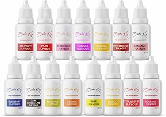 BAKE KING Combo of flavouring Syrups 30ML Each Essence for Baking Cakes, Jams, Jelies, Cookies, Ice Creams and Puddings Liquid Food Essence (PACK OF 15)