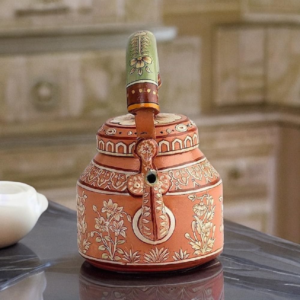 Handpainted Aluminum Tea Kettle - Copper -3