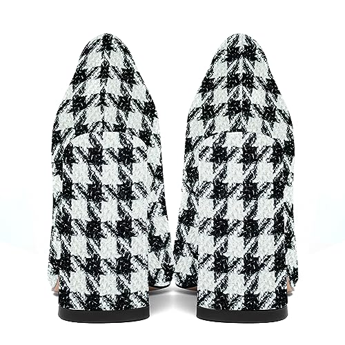 WAYDERNS Womens Patent Work Dress Slip On Round Toe Chunky High Heel Pumps Shoes 4 Inch4