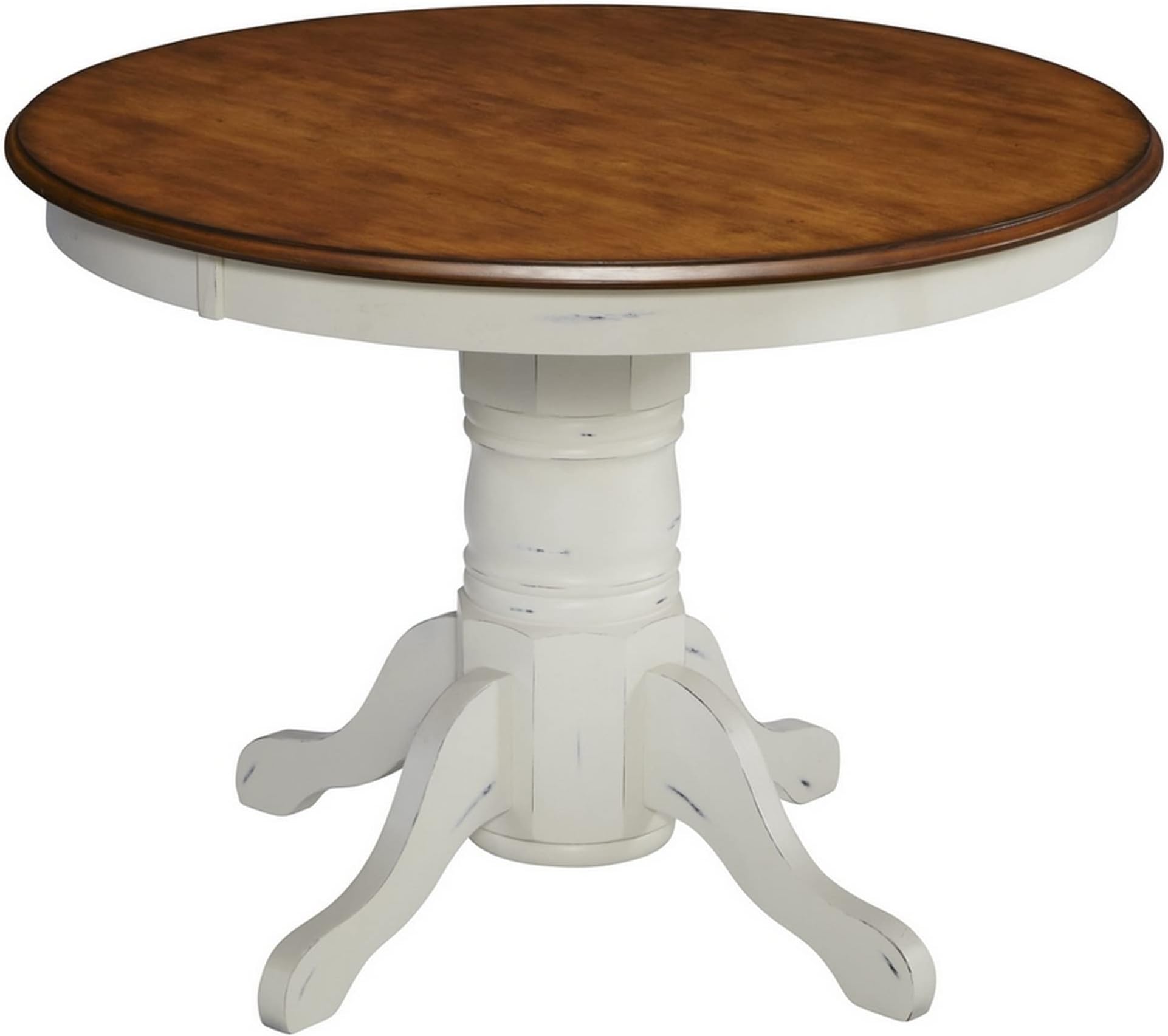 French Countryside Oak/ White 42" Round Pedestal Table by Home Styles