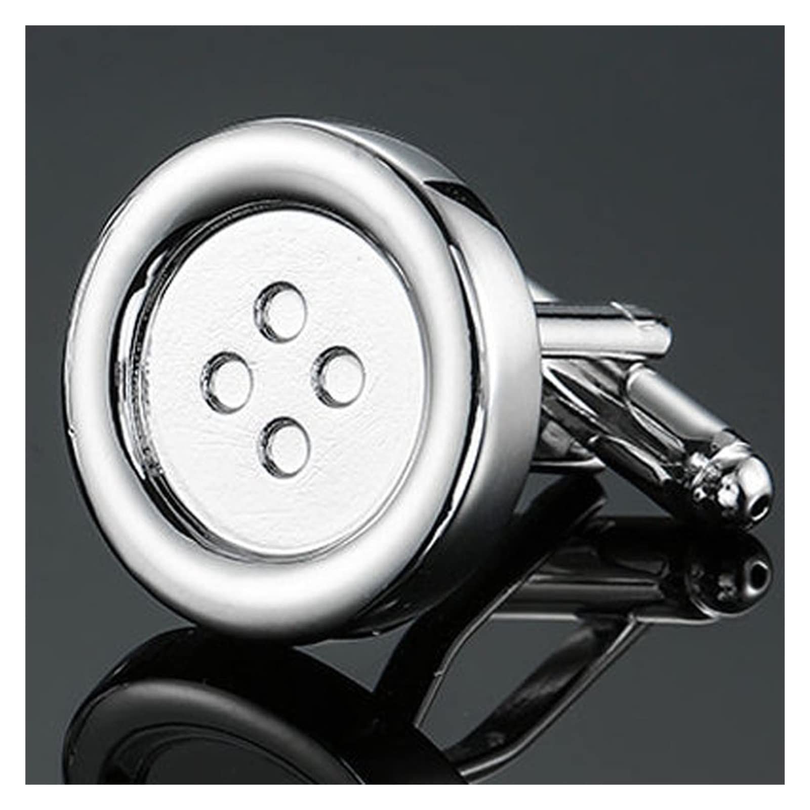 Anzug Manschettenknöpfe Herren Hemd Manschettenknopf Kupfer Silber Metallic Schwarz Emaille Manschettenknöpfe Hemd Manschettenknöpfe (Metallfarbe : 3)