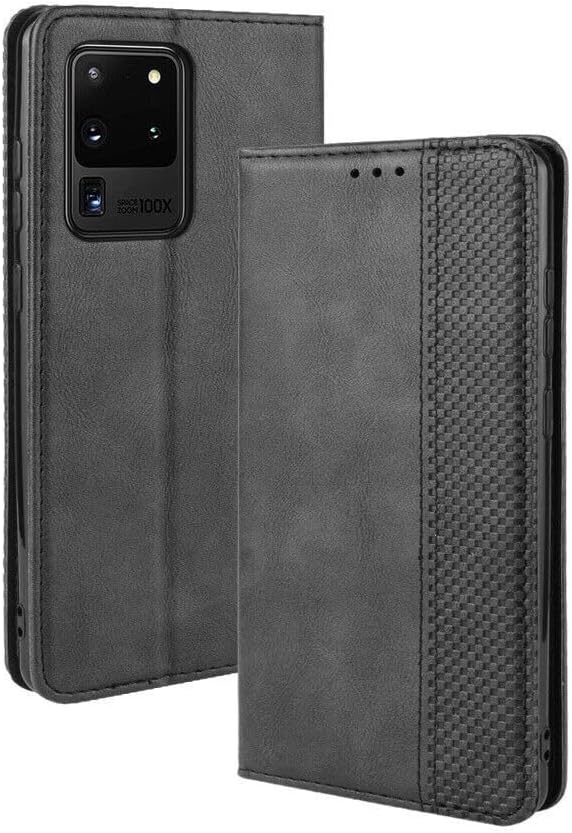 Generic Compatible for Samsung Galaxy A06 (Color : Black) Case Magnetic Retro Flip Leather Wallet Cover