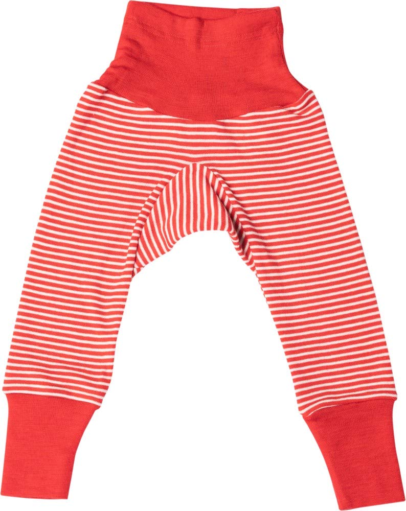 Cosilana Red Melange Baby Navel Waistband Trousers 70% Wool 30% Silk, Red Ringed, 62/68 Cm