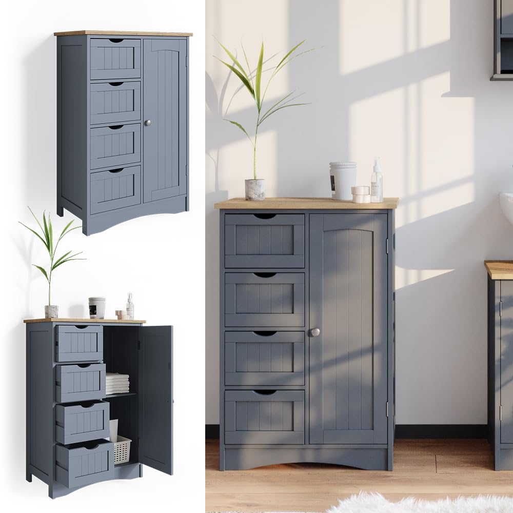 Vicco Meuble Salle de Bain Bianco, Gris, 55x81cm