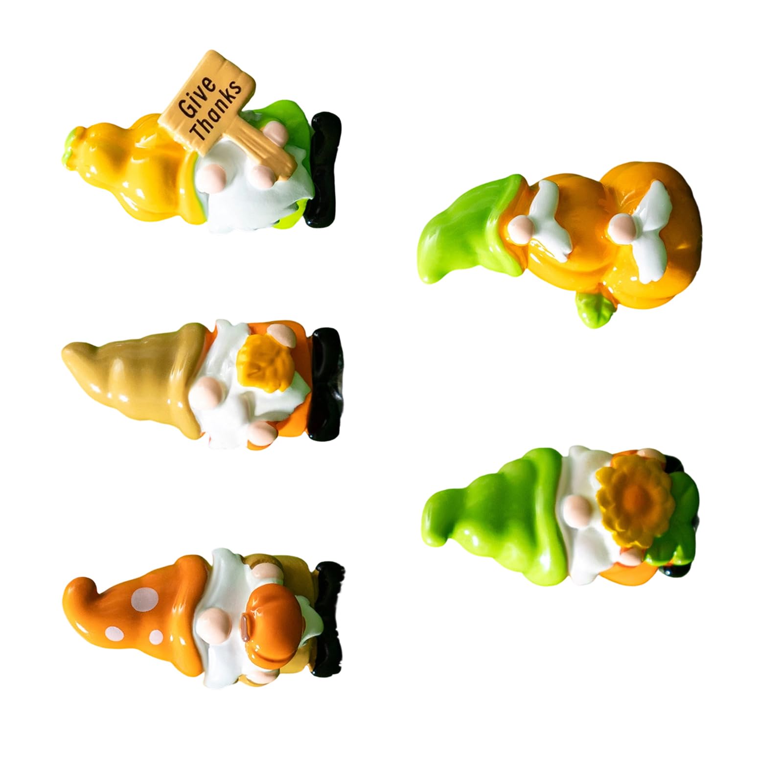 OSNIYAW Fall Minis Gnomes Figurines Autumn Thanksgiving Tiny Gnomes Small Dwarf Statue for Harvest Party Garden Landscape Decors Minis Garden