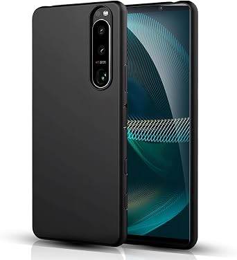 for SONY Xperia 5 III Case, Black, Shockproof, Drop Prevention, Compatible with SO-53B / SOG05, Light and Thin, with Strap Hole, Flexible, Sand Matte Texture, Dust Free, Anti-Slip, Xperia 5 III