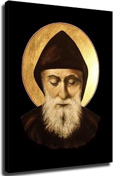 Saint Chabel, LebanonMar Charbel Makhlouf Poster Canvas Print Painting Picture Wall Art Bedroom Living Room Decor Frame,08x10 inch