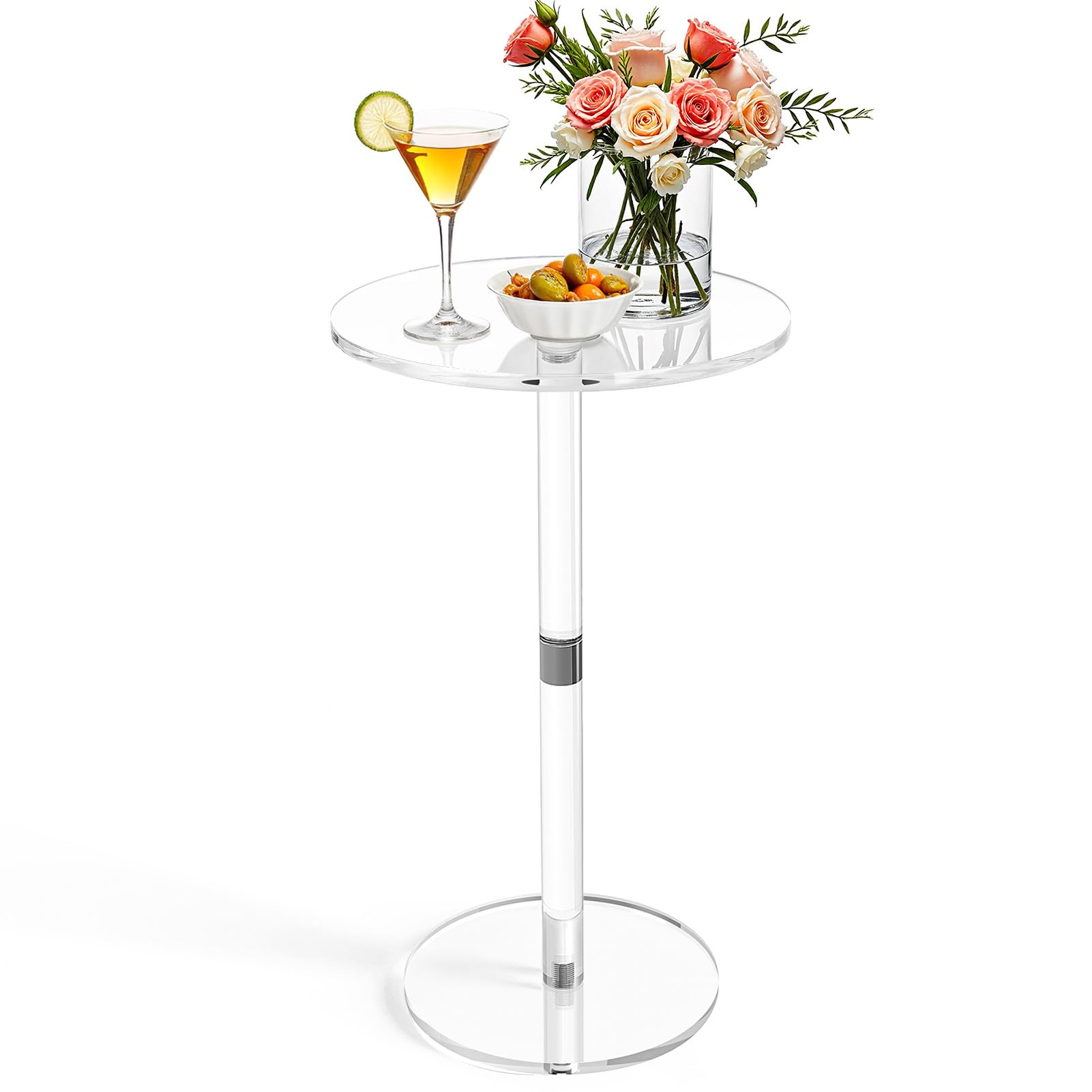 11.8 Round Clear Acrylic End Table
