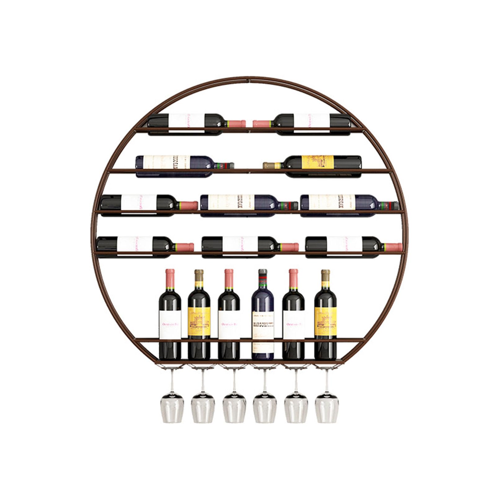 Porte bouteille vin mural métal chic avec support verres pour cave élégante