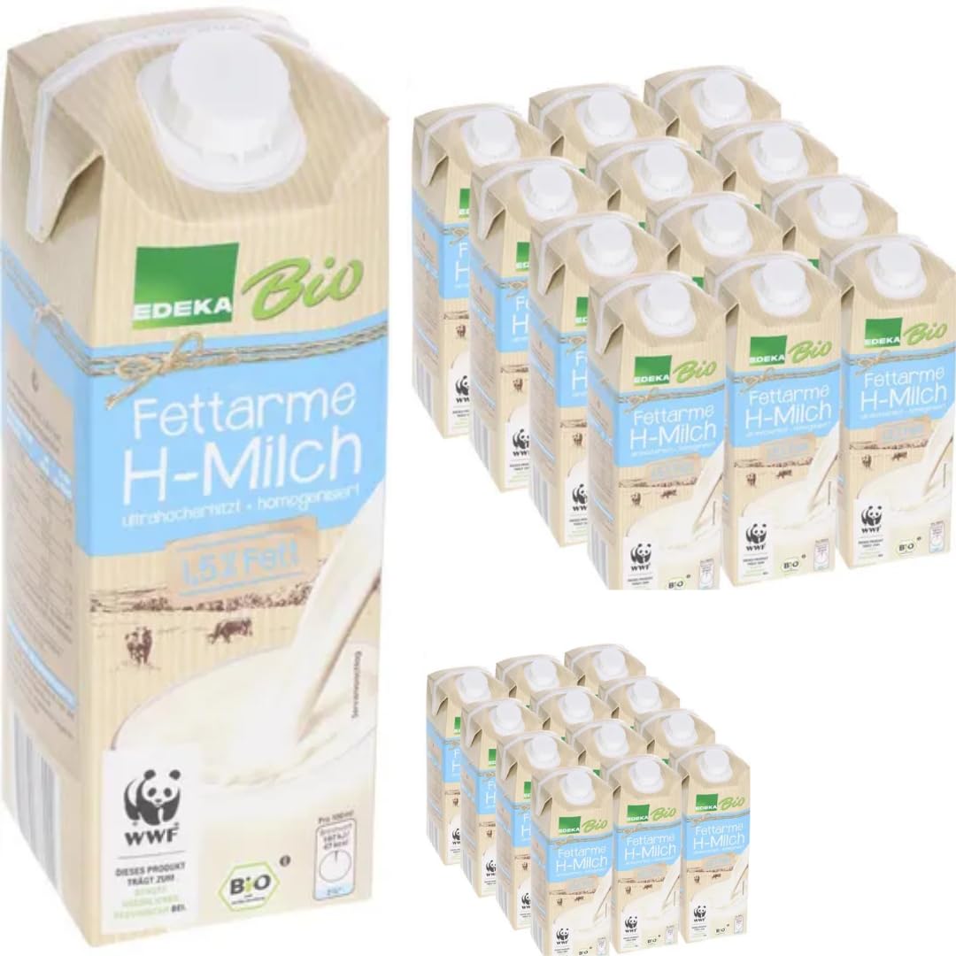Milch Edeka fettarme H-Milch 1,5% Fett Haltbare Milch, je 1 Liter, 24 Stück