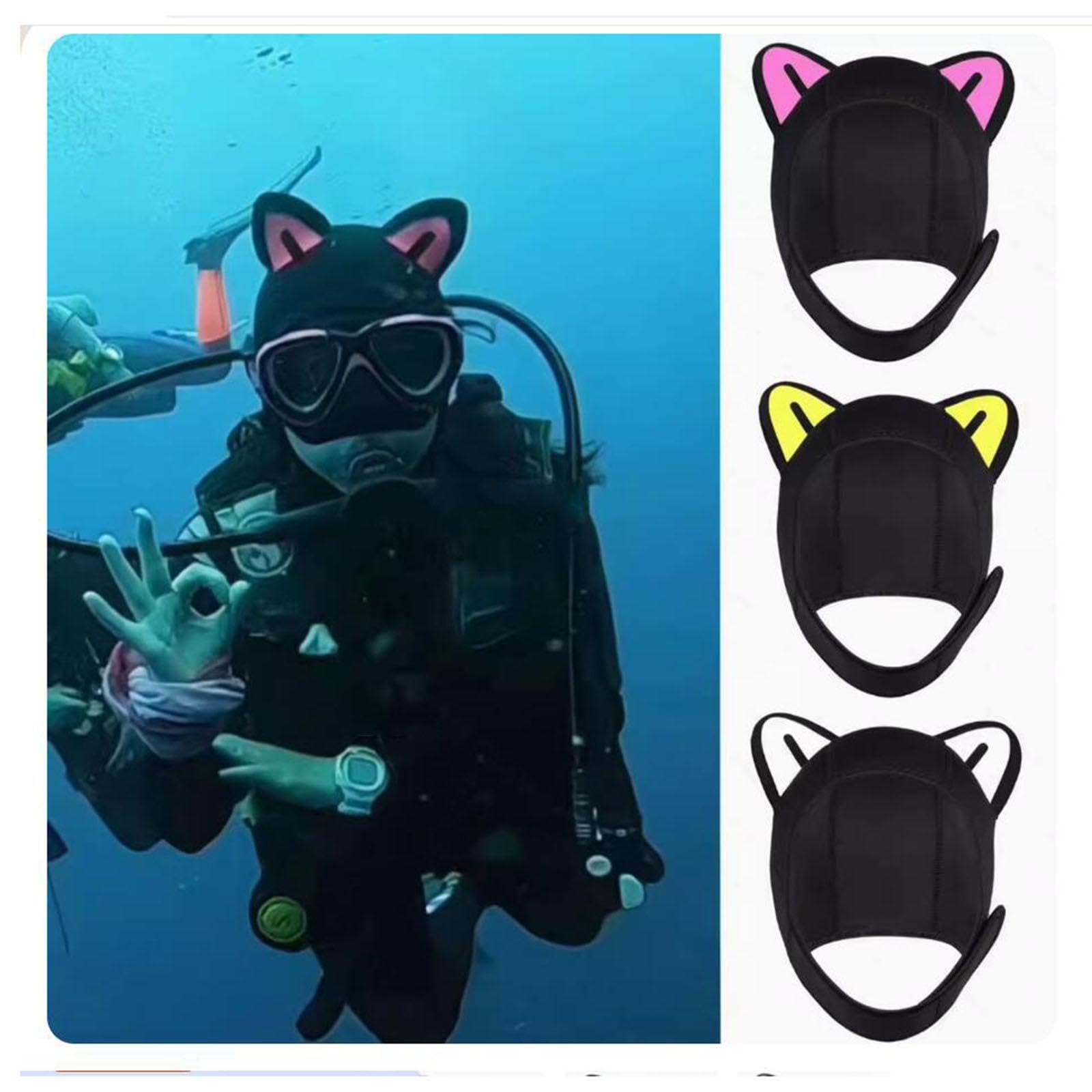 MERIGLARE Taucherhaube Neopren Schwimmkappe mit Weichem Kinnriemen Surfhaube Kopfbedeckung Winddicht Elastisch für Damen Herren Kinder Tauchen Segel