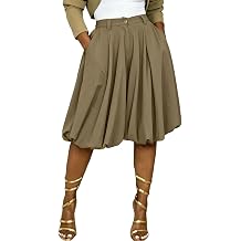 NRTHYE Womens High Waisted Balloon Bermuda Shorts Pleated Capri Culottes | Baggy wide leg shorts, Bubble hem gaucho pants, Knee length cropped bottoms, Lightweight cute casual wear