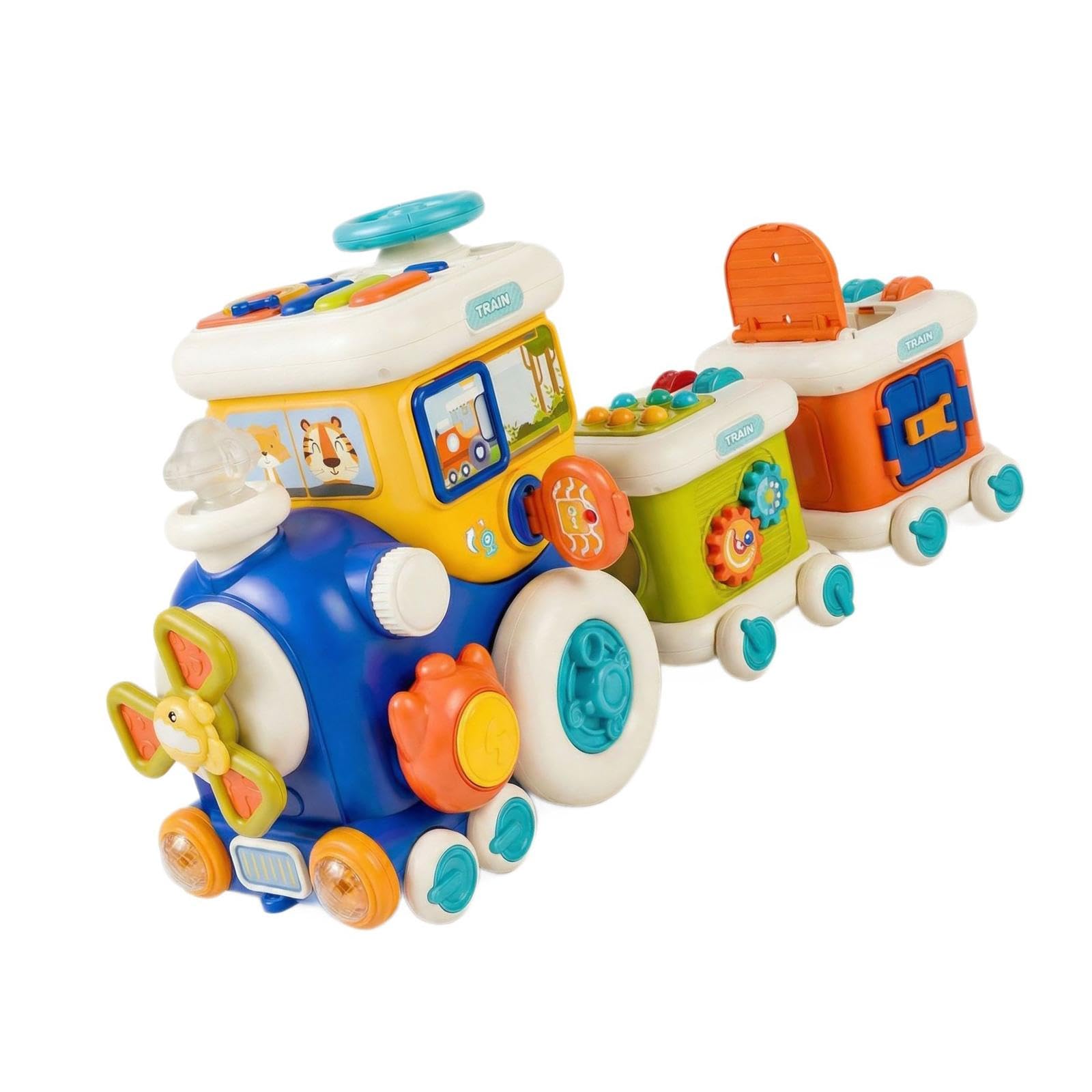 Jouet D'éveil Multifonctionnel pour Enfants : Stimule L'apprentissage Grâce à des éléments Interactifs, des Formes, des Effets Lumineux et Son, Style A