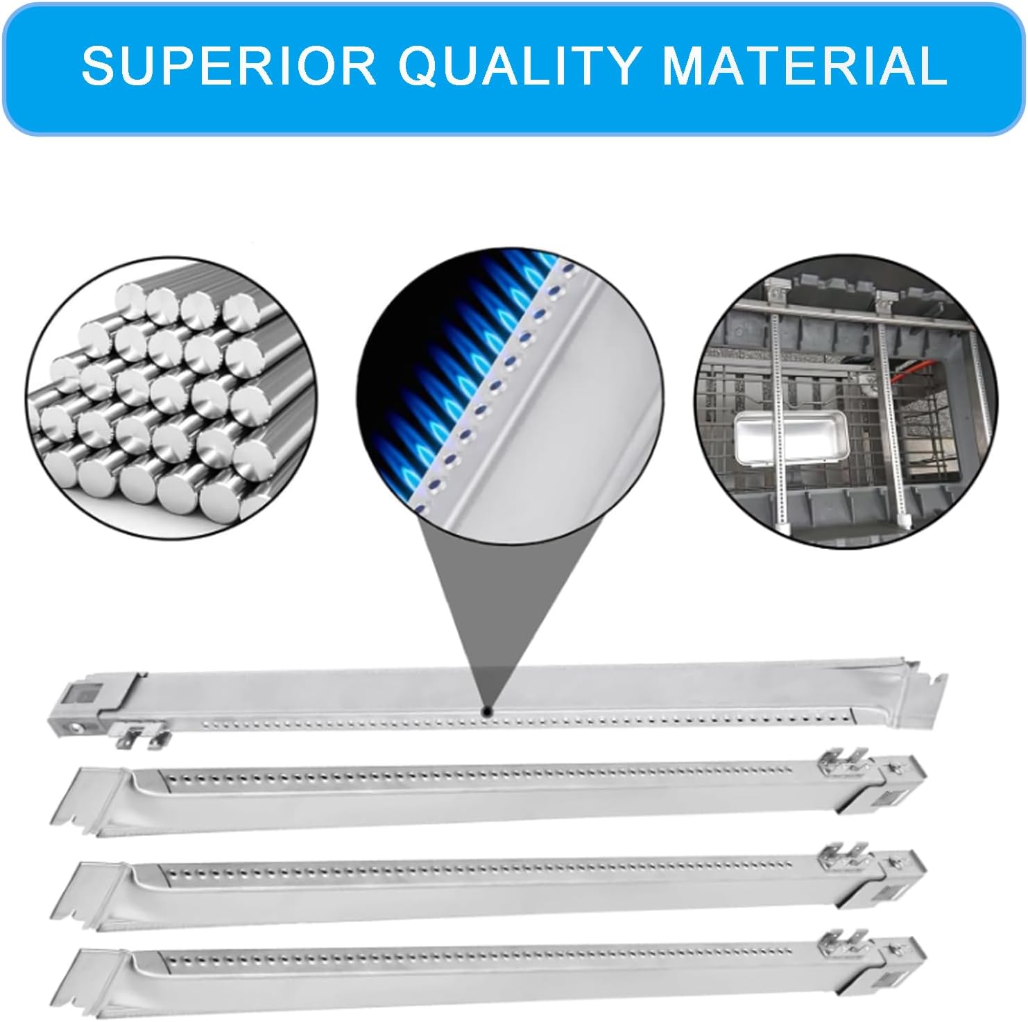 SafBbcue Grill Parts Kit for Weber Genesis II 600 Series Grill,66034/66796 Flavorizer Bars 66687/66042 Heat Deflectors and 67490 Burner Tubes for Weber Genesis II E/S-610 LX E-640 S-640 Grills