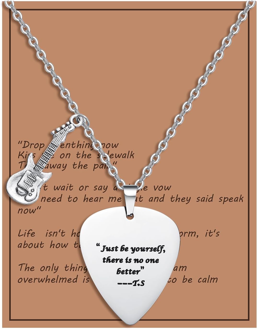 Quotes Guitar Pick Necklace Outfits Jewelry Accessories Inspired Fans Gift Merch