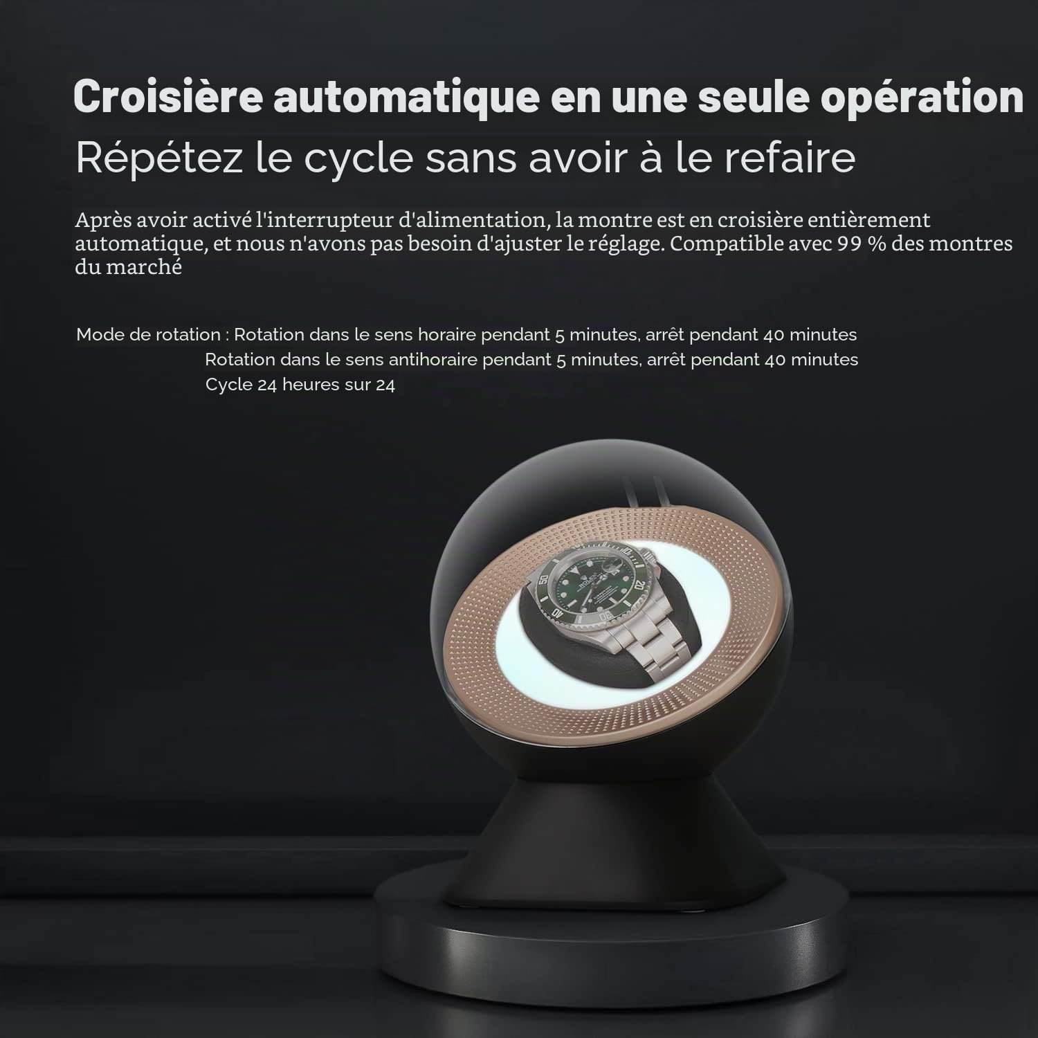 Remontoir automatique pour montre Rolex Intelligent à un bouton Opération Espace Design, Compacte