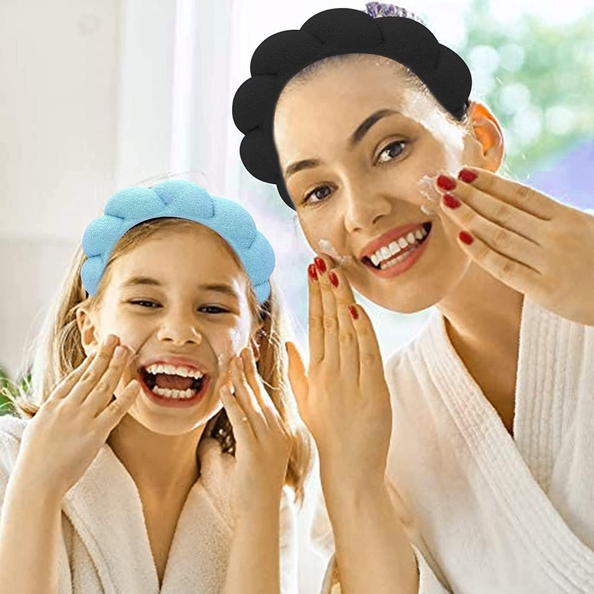 Opaski do pielęgnacji skóry, opaska na głowę z gąbką dla kobiet, gąbka spa, opaska do mycia twarzy, miękka opaska na głowę do makijażu twarzy (10 szt.)